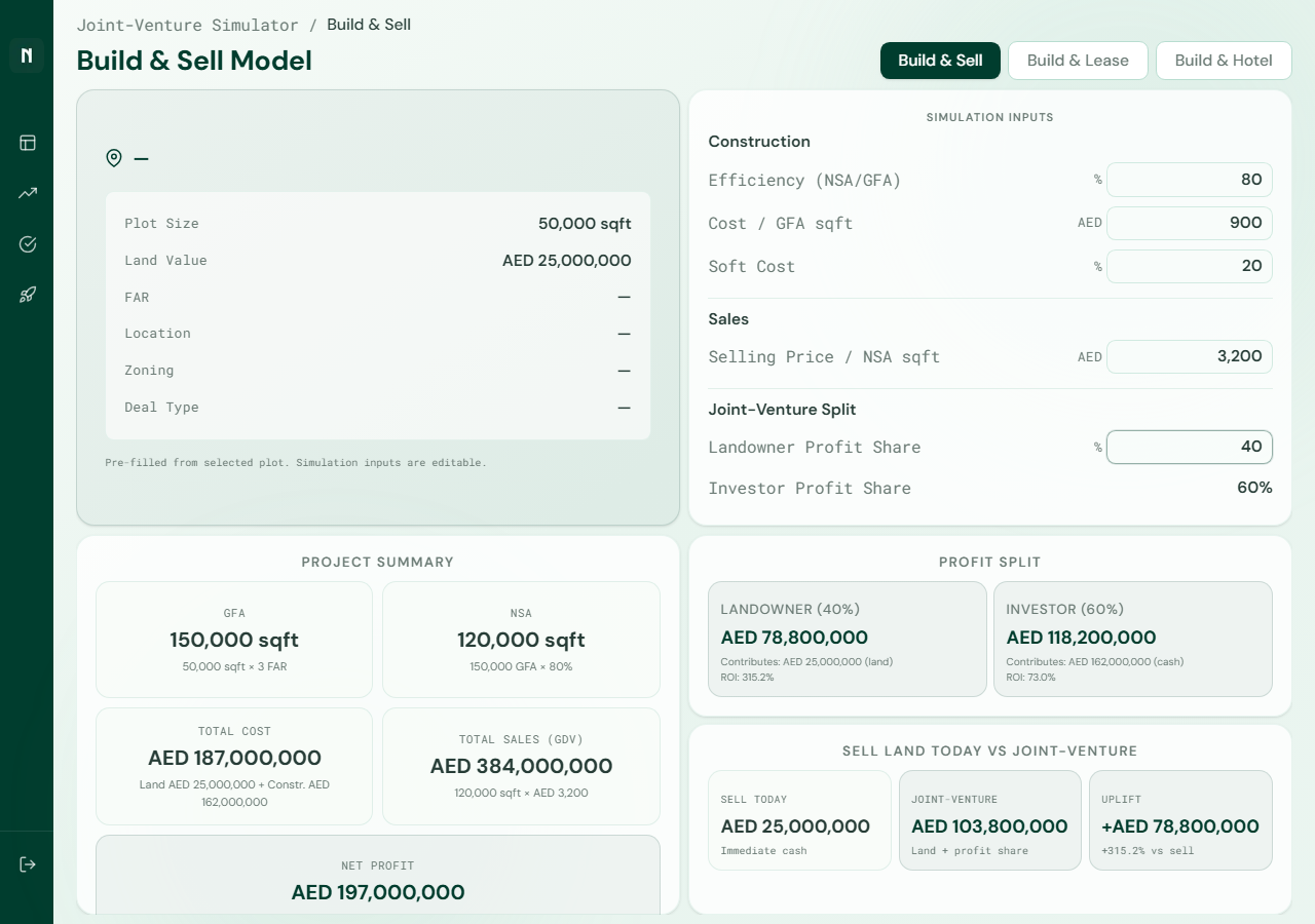 JV cap-stack scenario simulator